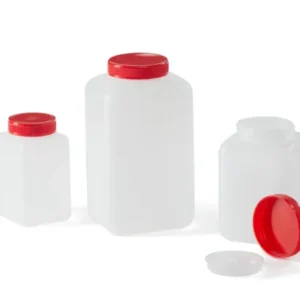 Frasco Rectangular 250 mL, con Tapón a Rosca y Obturador