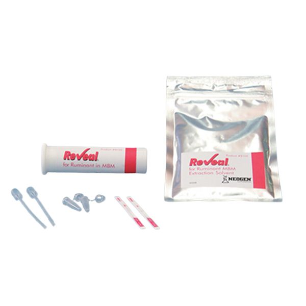 RevealÂ® para Rumiante en MBM es un ensayo inmunocromatogrÃ¡fico de flujo lateral que permite el anÃ¡lisis cualitativo de harina de carne y hueso de rumiantes en harina de animales no rumiantes. Puede detectar tan solo el 2% de MBM de rumiantes en estas harinas.