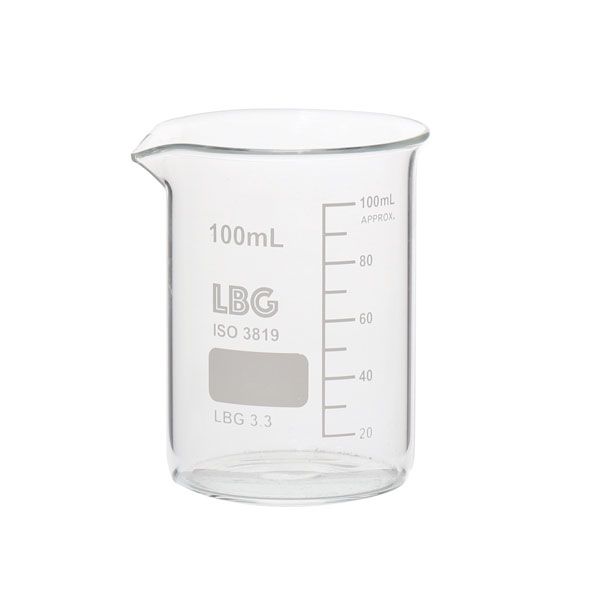 Vaso de precipitados graduado y con pico. Fabricado en vidrio borosilicato LBG 3.3. Conforme a DIN 12331