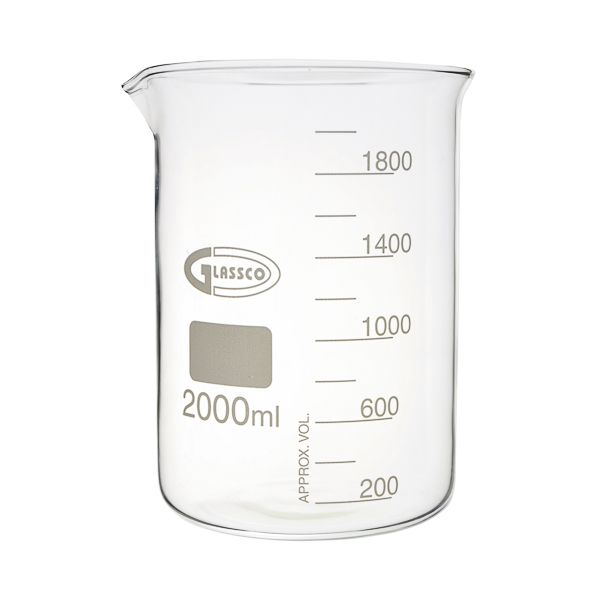 Vaso de precipitados graduado y con pico. Fabricado en vidrio borosilicato 3.3 Glassco de calidad superior. Conforme a DIN 12331