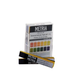 Papel Indicador de pH en tiras, pH 1 - pH 14 a intervalo de 1 pH, 10 x 20 tiras/caja