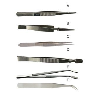 Pinza para cubreobjetos y membranas, acero inox.
