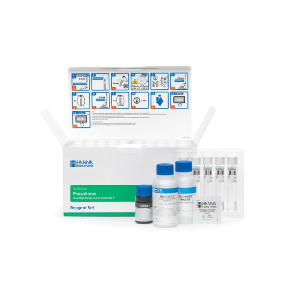 Cubeta Test de FÃ³sforo Total con 50 viales pre-dosificados para la mediciÃ³n precisa de fÃ³sforo total en el rango bajo de 0
