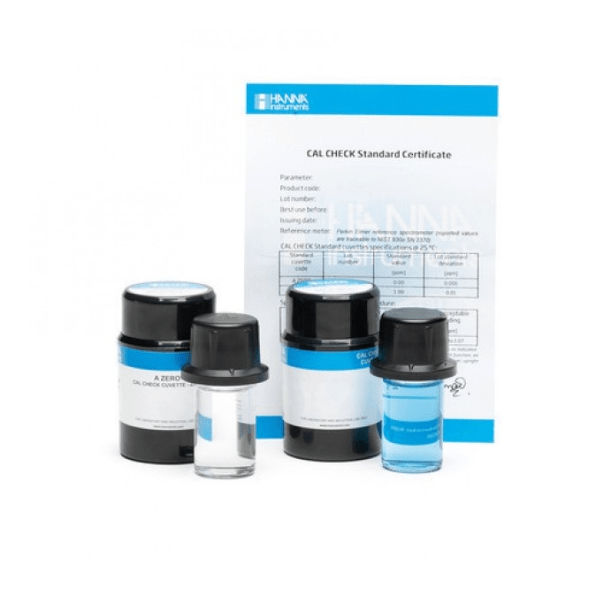 Kit de calibraciÃ³n de pH trazable a NIST para fotÃ³metros portÃ¡tiles. Incluye dos cubetas selladas para poner a cero y calibrar el medidor. Valor estÃ¡ndar de pH 7