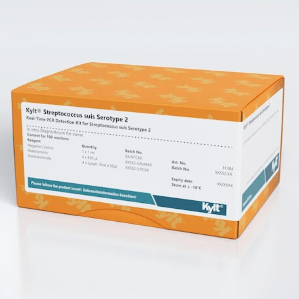 El Kit de DetecciÃ³n de Streptococcus suis Serotipo 2 estÃ¡ diseÃ±ado para la detecciÃ³n especÃ­fica del ADN bacteriano de Streptococcus suis Serotipo 2 en muestras provenientes de cerdos. Utiliza tecnologÃ­a de PCR en tiempo real para una detecciÃ³n precisa y rÃ¡pida.