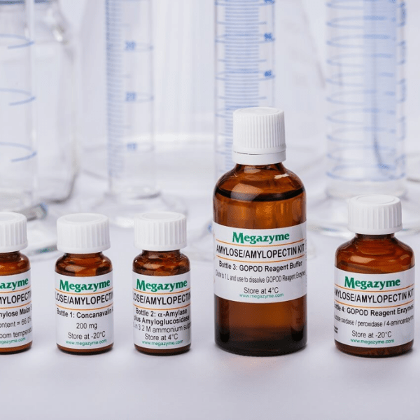 El Kit de Ensayo de Amilosa/Amilopectina es una herramienta confiable y econÃ³mica para determinar la relaciÃ³n y contenido de amilosa y amilopectina en almidones y harinas. Utiliza un procedimiento de precipitaciÃ³n con Con A