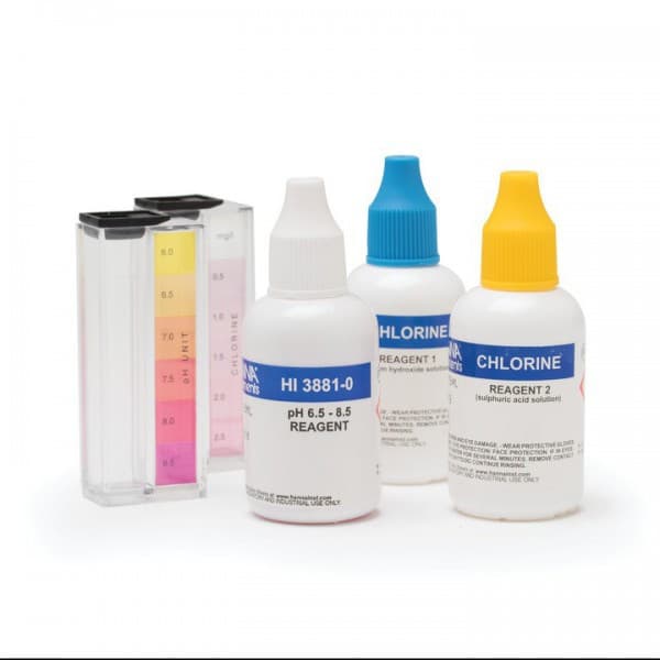 Sencillo test kit colorimÃ©trico para medir Cloro Libre y pH del agua
