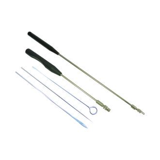 Set mango de Kolle con dos asas de siembra de Ni-Cr, mango corto (200 mm)