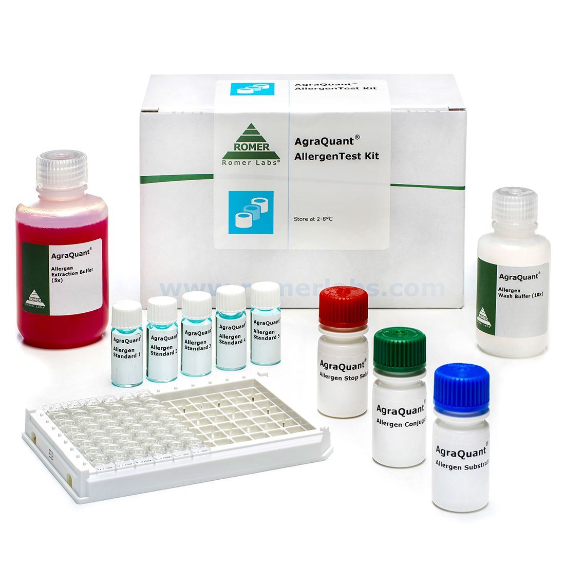 El kit AgraQuant® Soy es un ensayo inmunoabsorbente ligado a enzimas (ELISA) diseñado para el análisis cuantitativo de residuos de soja en muestras de alimentos