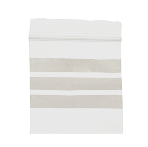 Bolsa con cierre zip y bandas blancas, An 120 x L 180 mm, PE