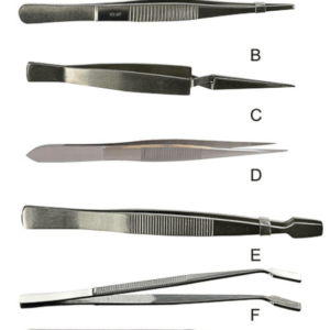 Pinza recta para disección, acero inox.