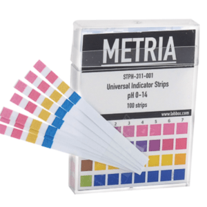 Tiras indicadoras de polipropileno con 4 almohadillas, pH 4,0 - pH 10,0 a intervalo de 0,5 pH, 100u