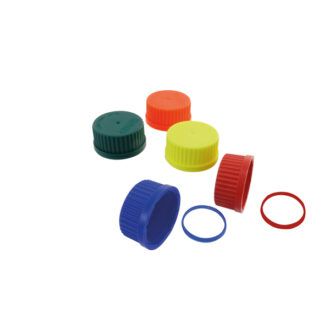 Anillo de vertido azul para frasco de laboratorio, polipropileno