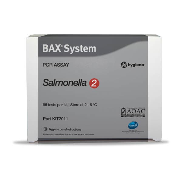 El BAX System Q7 Salmonella 2 es un ensayo de PCR End Point para la detecciÃ³n de Salmonella en alimentos