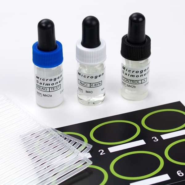 Microgen® Salmonella es una prueba rápida de aglutinación en portaobjetos de látex para la identificación de colonias de Salmonella en placas de agar selectivas. Para más información contactar con Bioser en el 932264477